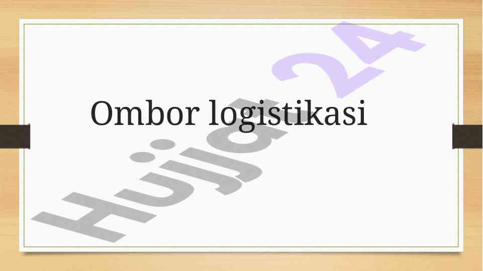 Ombor logistikasi asoslari va funktsiyalari