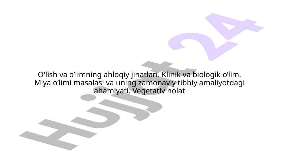 O'lish va o’limning ahlokiy jihatlari