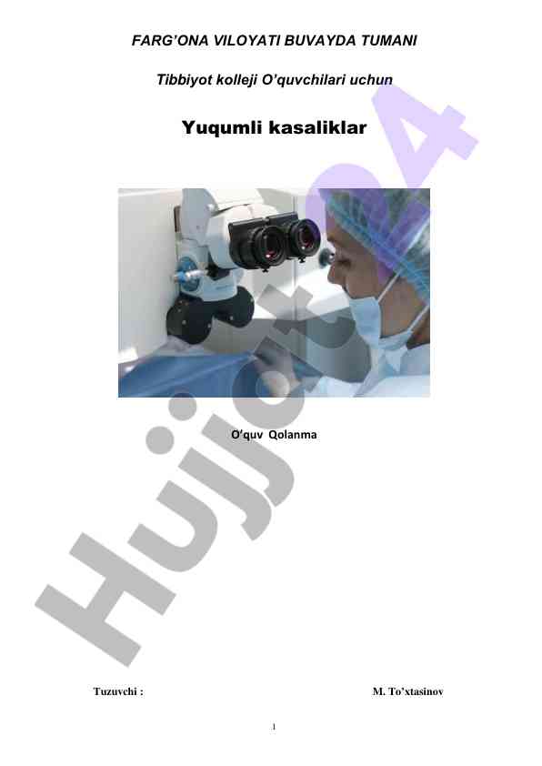 Yuqori kasalliklar o‘quv qo‘llanmasi