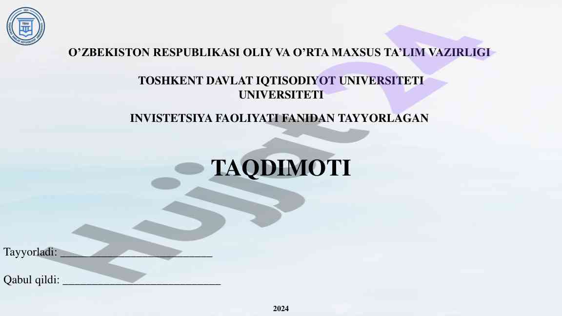 OZARBAJON DAVLATINING INVESTITSIYA SIYOSATI