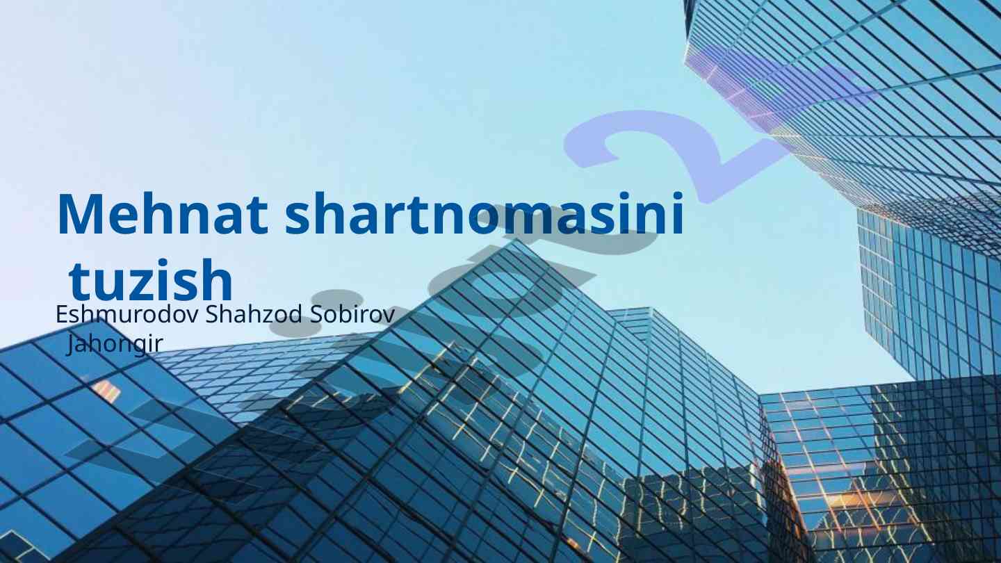 Mehnat shartnomasining asosiy tushunchalari va huquqiy asoslari