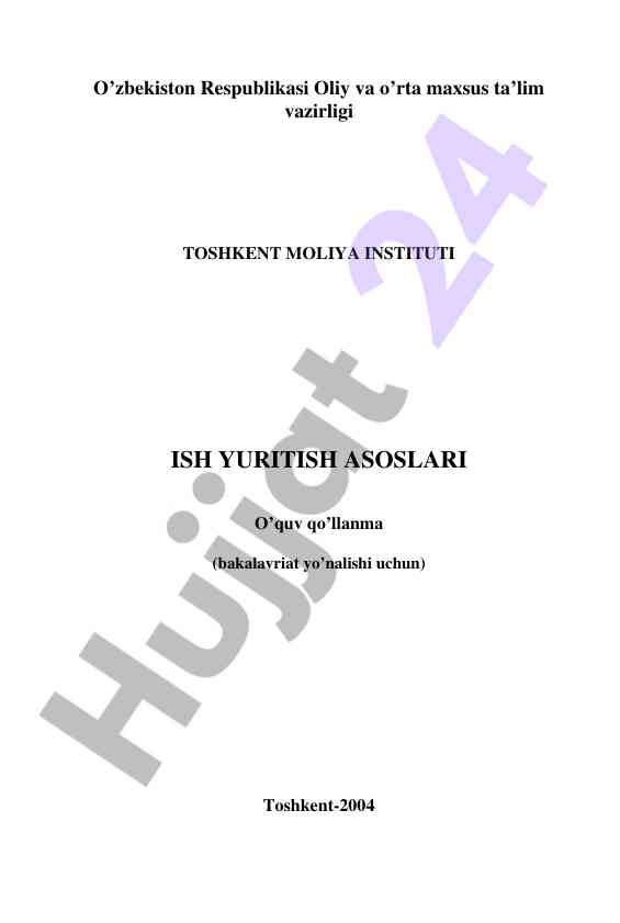 Ish yuritish asoslari o‘quv qo‘llanma 2004