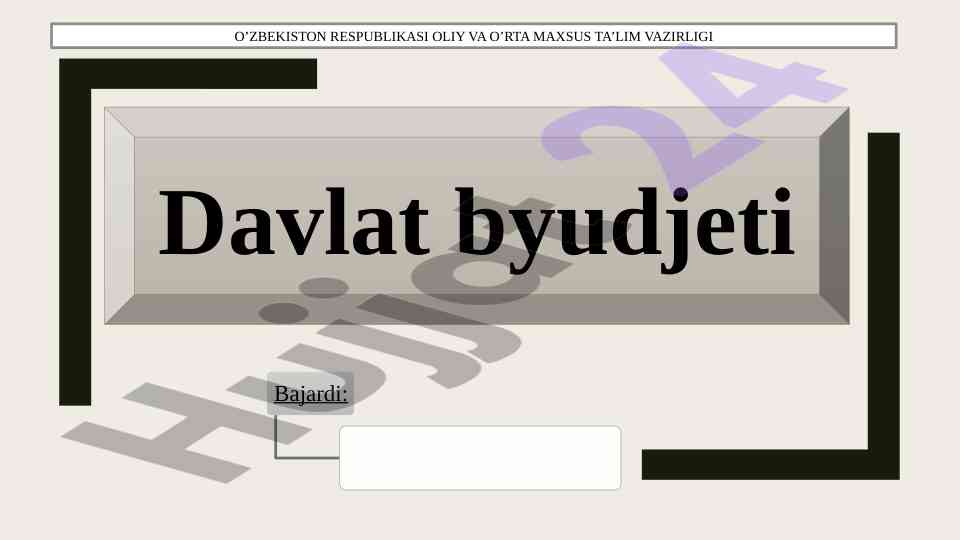 Davlat byudjeti asosiy ko’rsatkichlari o’zbekistonda