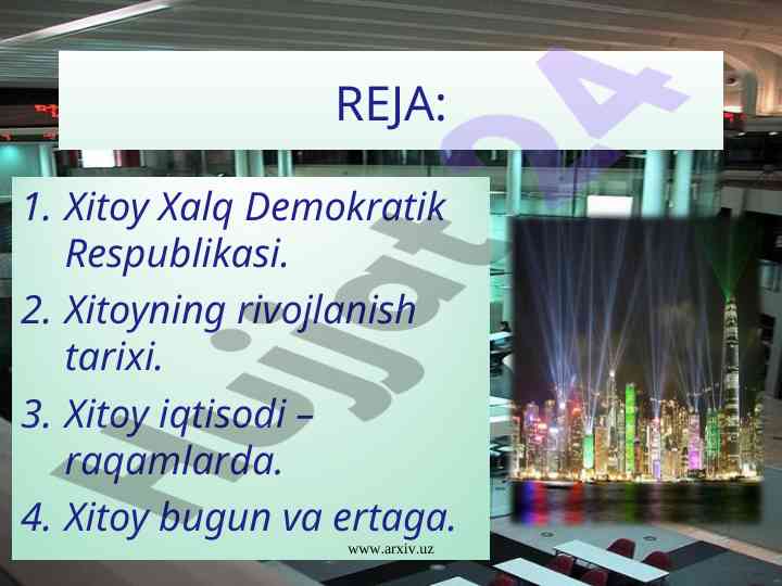 Xitoy iqtisodi rivojlanish tarixi va bugungi holati