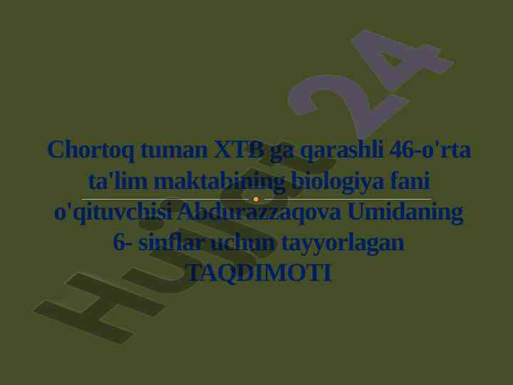 Laboratoriya mashg'uloti o'simliklarning tuzilishi
