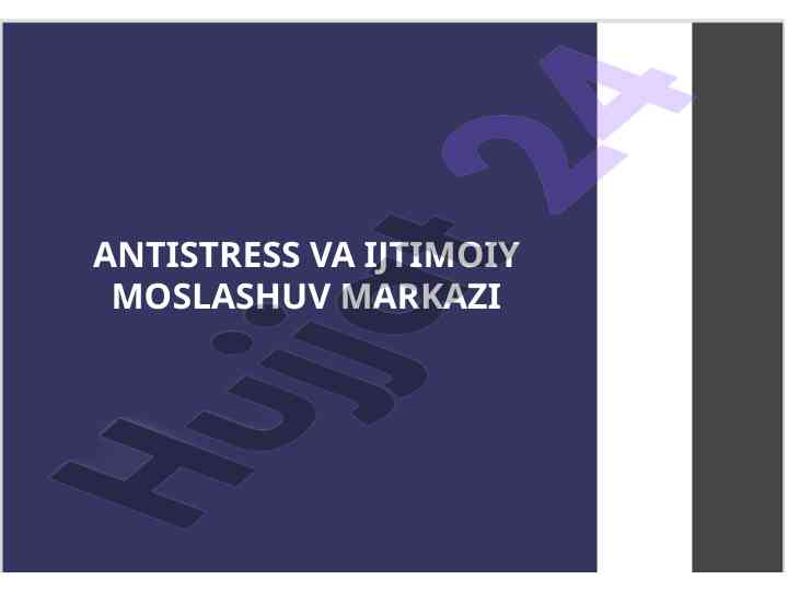 Antistress Va Ijtimoiy Moslashuv Markazi Harajatlar