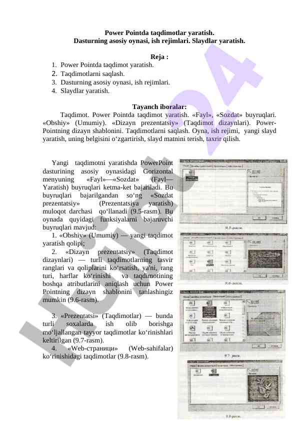 Power pointda taqdimotlar yaratish bo‘yicha qo‘llanma