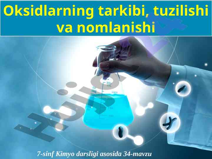 Oksidlarning tarkibi va nomlanishi darsligi