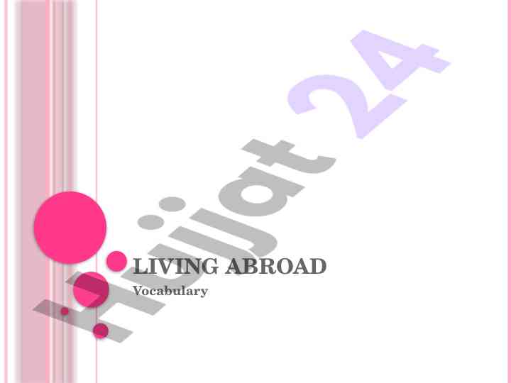 Essential vocabulary for living abroad