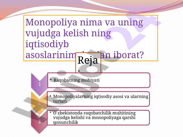 Monopoliya va iqtisodiy asoslari haqida fikrlar