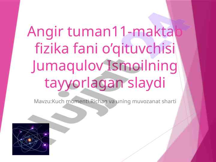Kuch momentlari va richagning muvozanat shartlari