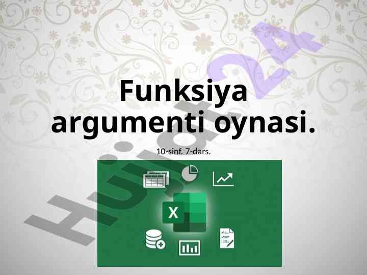 Funksiya argumentlari oynasi ms excel 2010