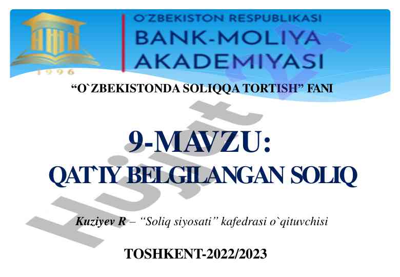 Qat'iy belgilangan soliq