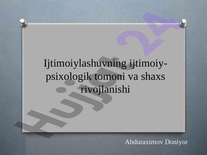 Ijtimoiylashuv va shaxs rivojlanishi tahlili