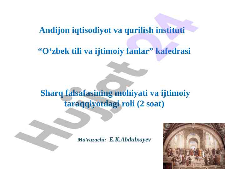 Sharq falsafasining mohiyati va ijtimoiy taraqqiyot