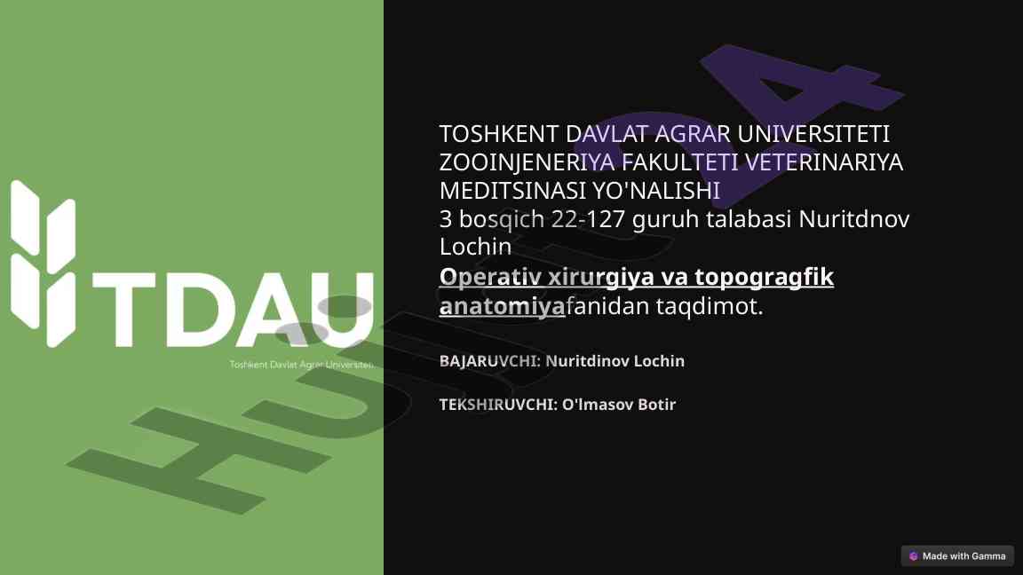 Urg'ochi hayvonlarni bichish va ularni bichish usullari