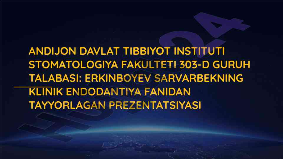 Ildiz kanalini ishchi uzunligini aniqlash usullari