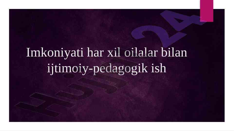Ijtimoiy-pedagogik ishlar bilan takliflar
