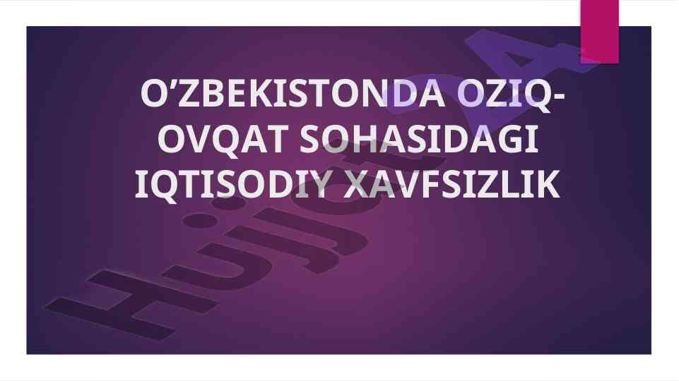 Oziq-ovqat xavfsizligi haqida ilmiy maqola
