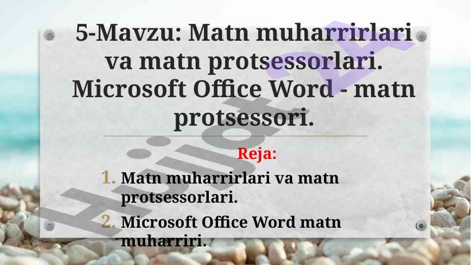 Matn muharrirlari va protsessorlari bilan tanishing