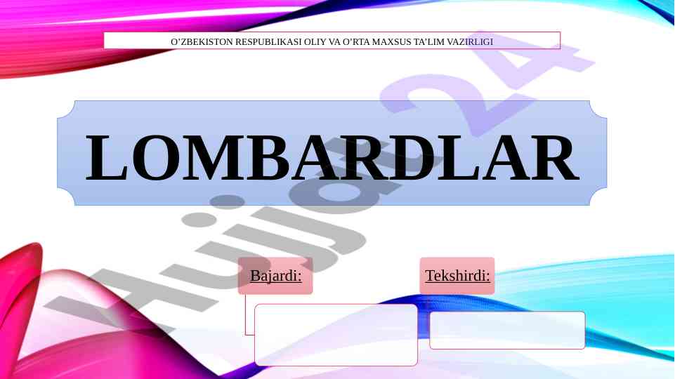 Lombardlar tashkilotlari va ularning tarkibiy tuzilishi