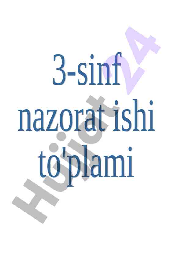 Nazorat ishlari bo'yicha tavsiyalar 3-sinf