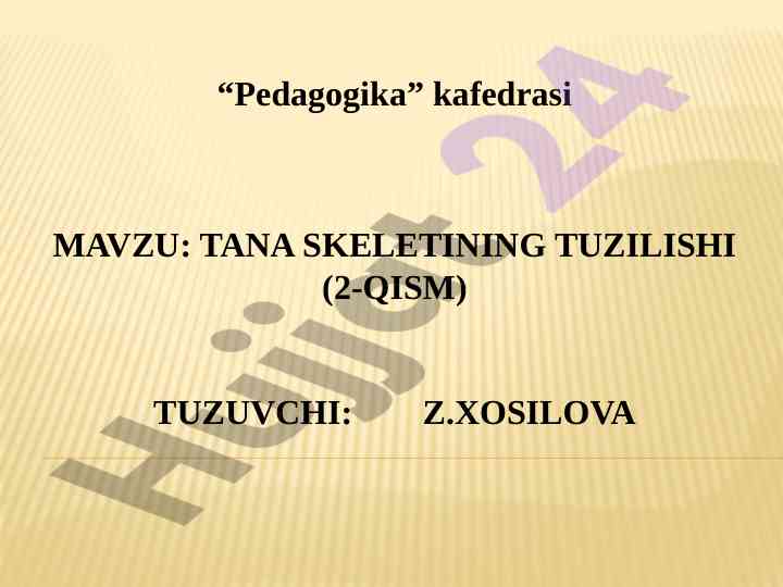 Tana skeletining tuzilishi 2-qism