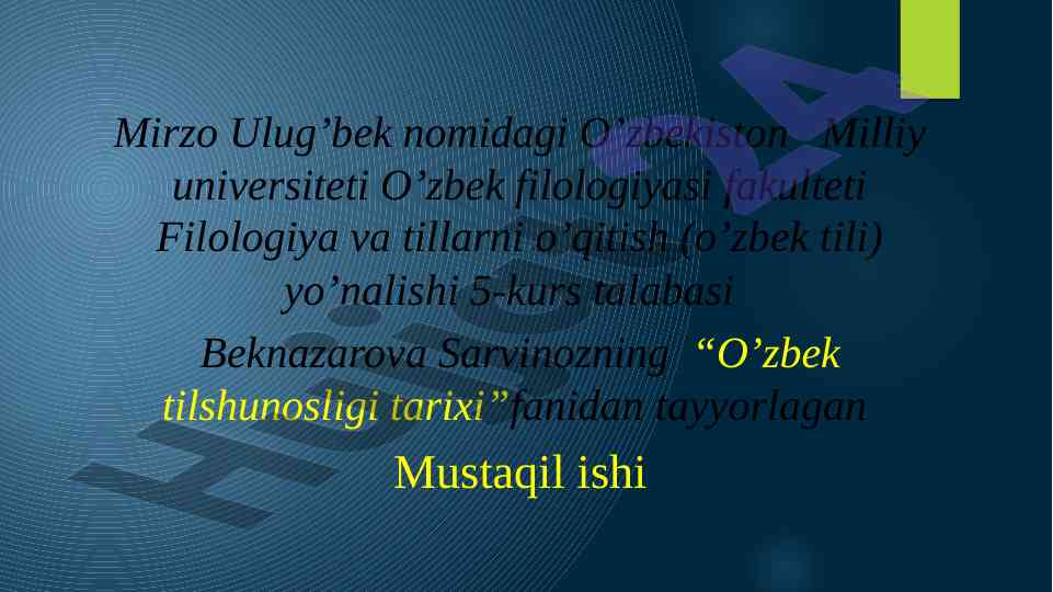 O’zbek tilshunosligi tarixi mustaqillik davrida