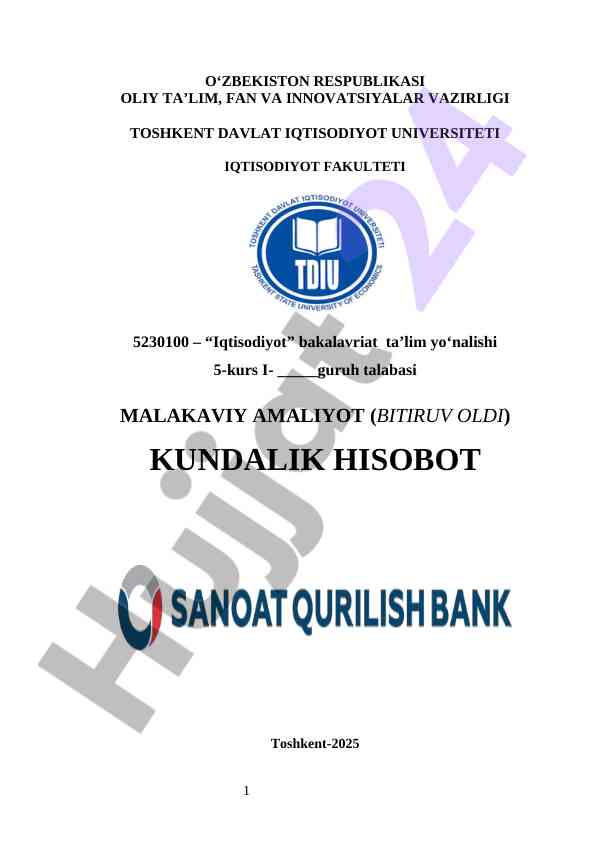 Sanoat Qurilish Bank        amaliyot hisoboti   sqb amaliyot hisobot     sanoat qurilish bank hisobot  SQB AMALIYOT   