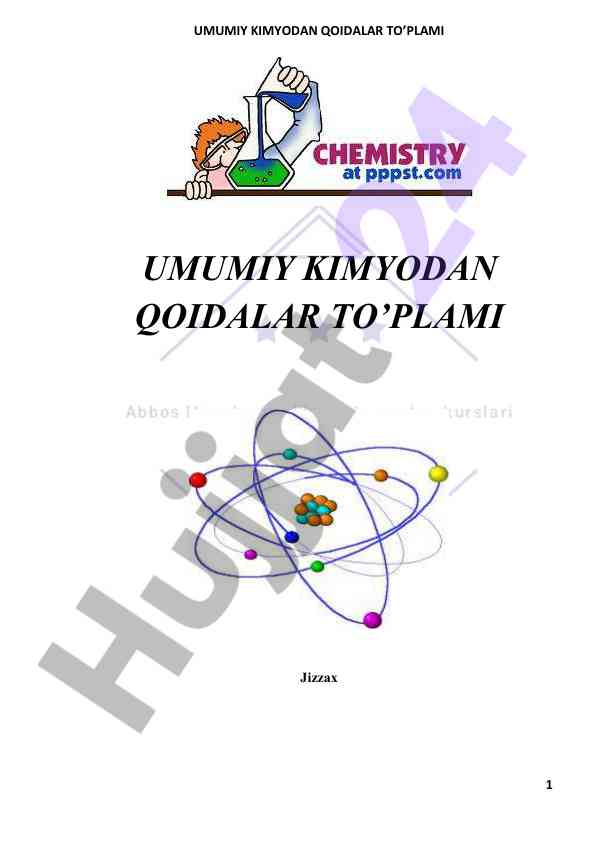 Umumiy kimyodan qoidalar to‘plami