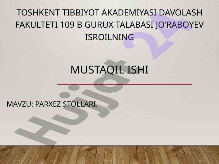Parxez stollari: bemorlarni ovqatlantirish ushullari