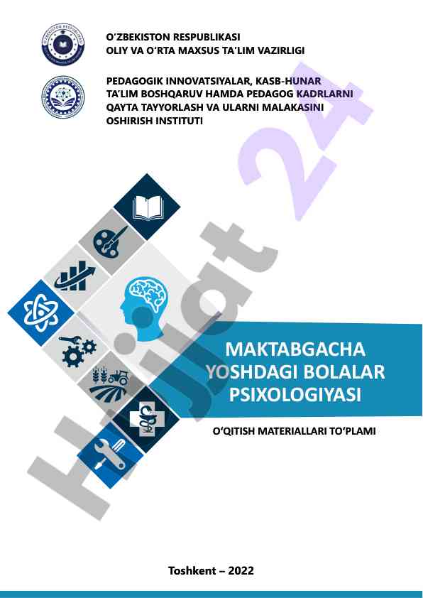 Maktabgacha yoshdagi bolalar psixologiyasi o‘qitish materiallari