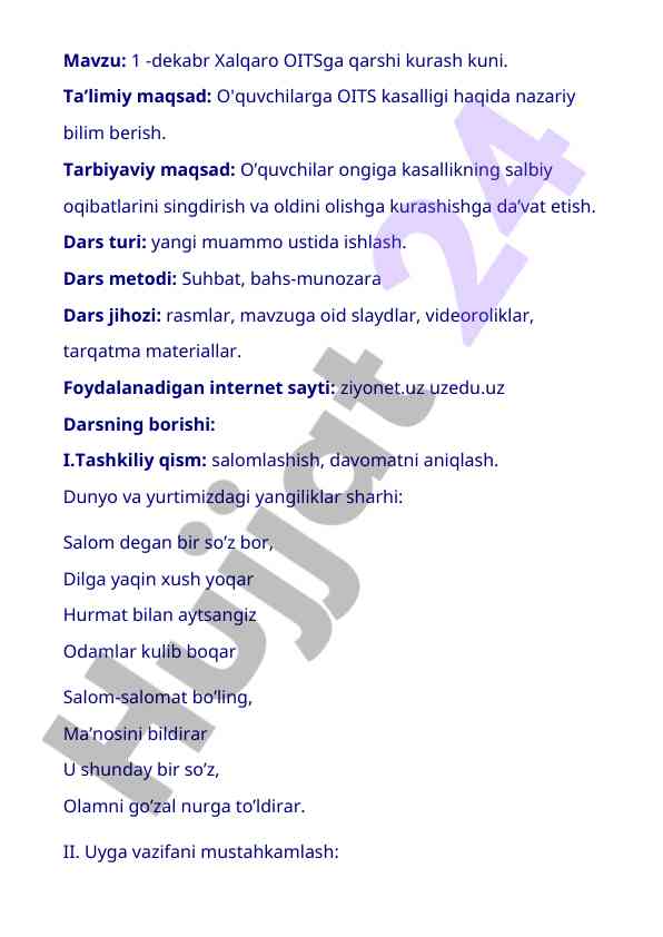 Xalqaro oitsga qarshi kurash kuni ta'limi