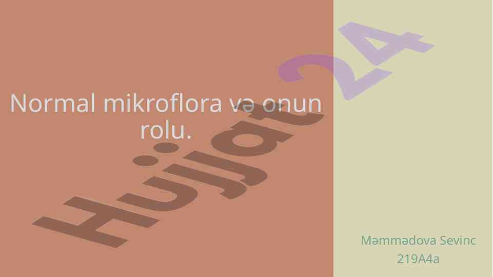 Normal mikroflora və onun rolunun tədqiqatı