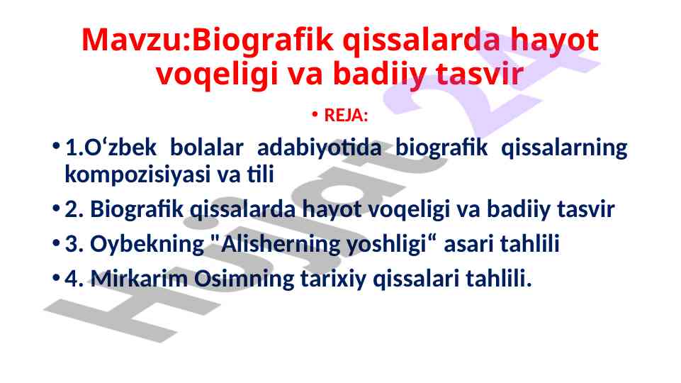 Biografik qissalarda hayot voqeligi va badiiy tasvir