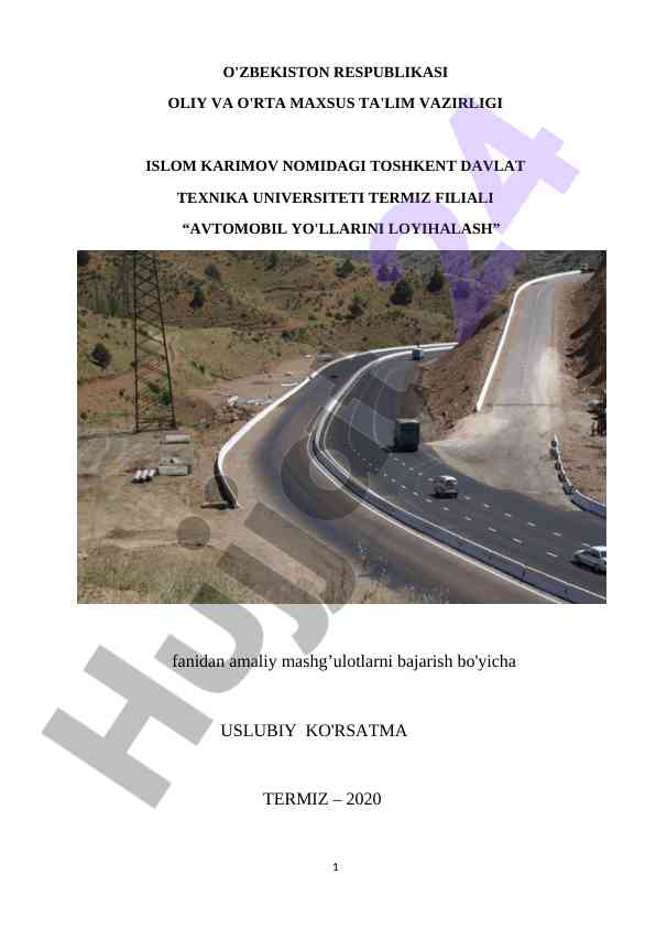Avtomobil yo'llarini loyihalash uslubi