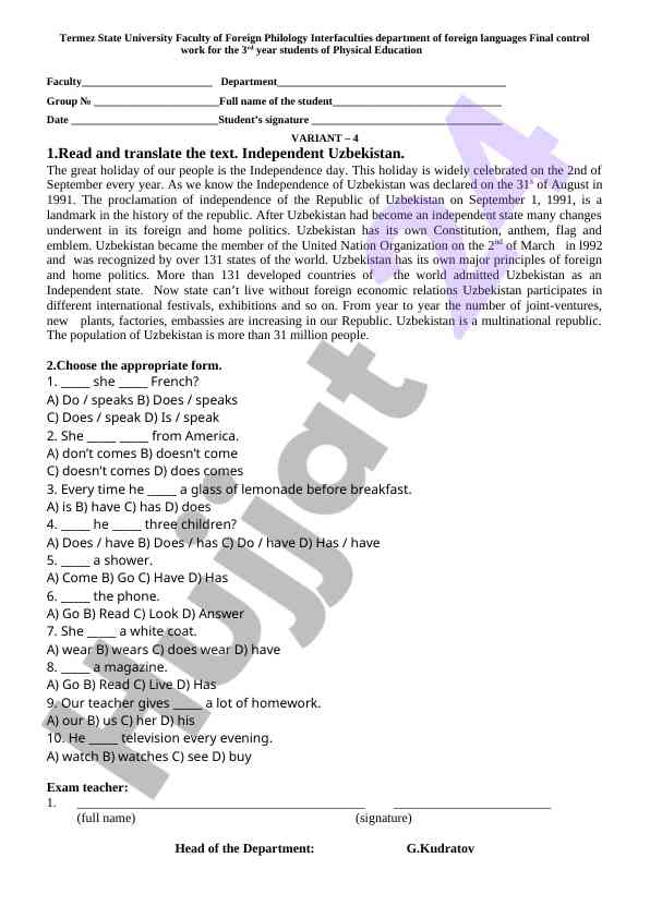 Independent uzbekistan and its significance