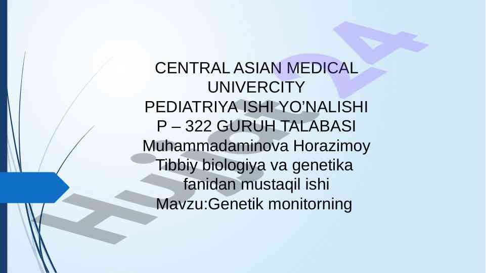 Genetik monitoring va atrof-muhit ta'siri