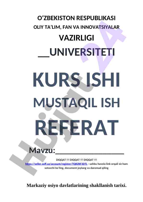 Markaziy osiyo davlatlarining shakllanish tarixi