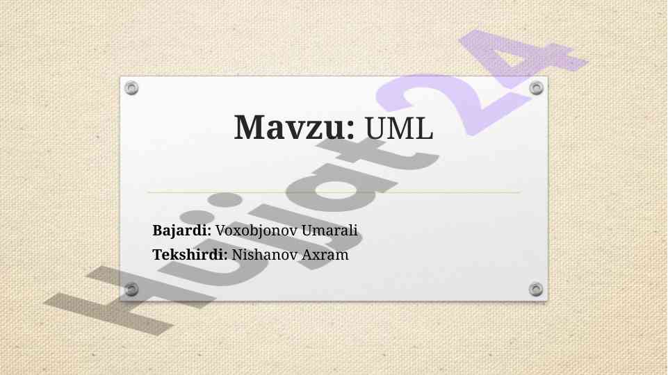 Uml tarixi va afzalliklari