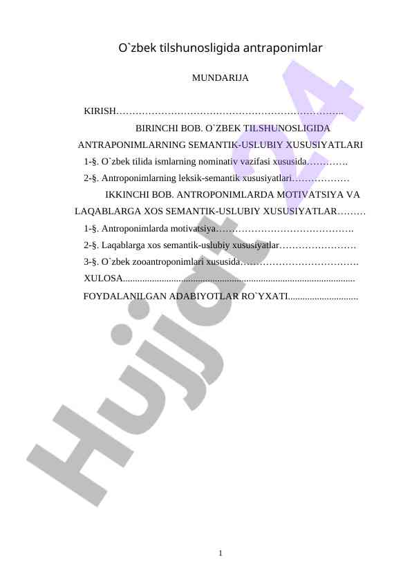 O'zbek Tilshunosligida Antroponimlar