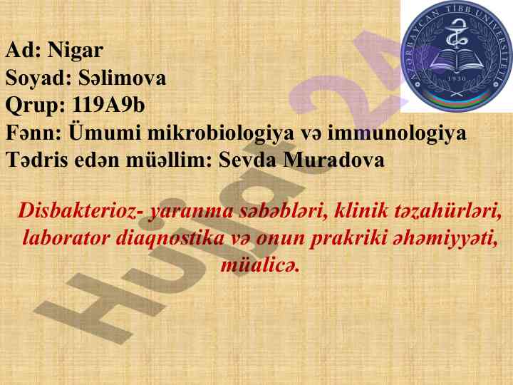 Disbakterioz: yaranma səbəbləri və müalicə