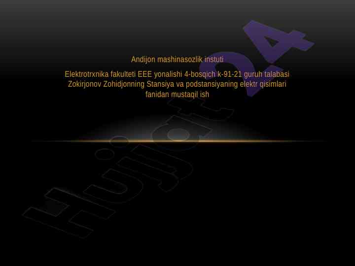 Electrostansiya va podstantsiyalarning tizim sxemalari