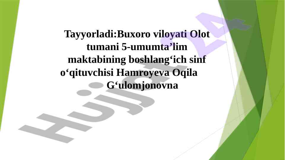 Nazorat islari mavzusida kitobxonlik kechasi