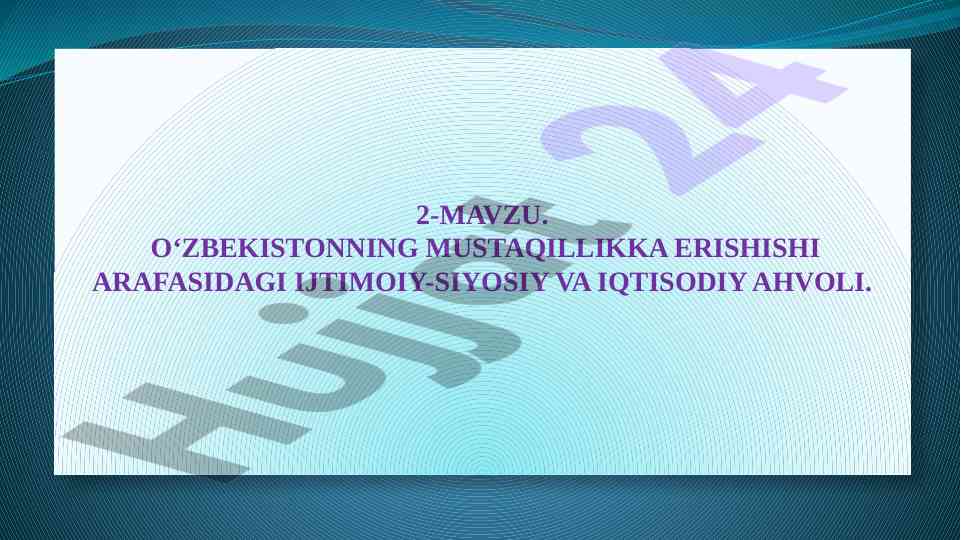O‘zbekistondagi ijtimoiy-siyosiy vaziyat va inqrozlar