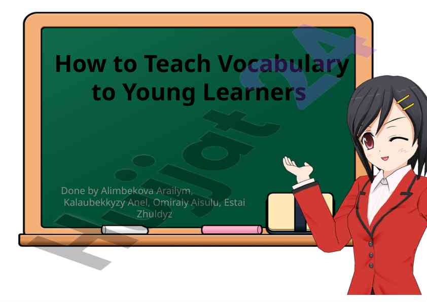Strategies for teaching vocabulary to young learners