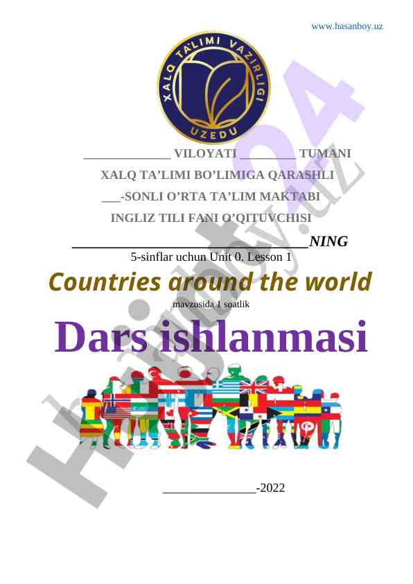 Countries around the world english lesson plan