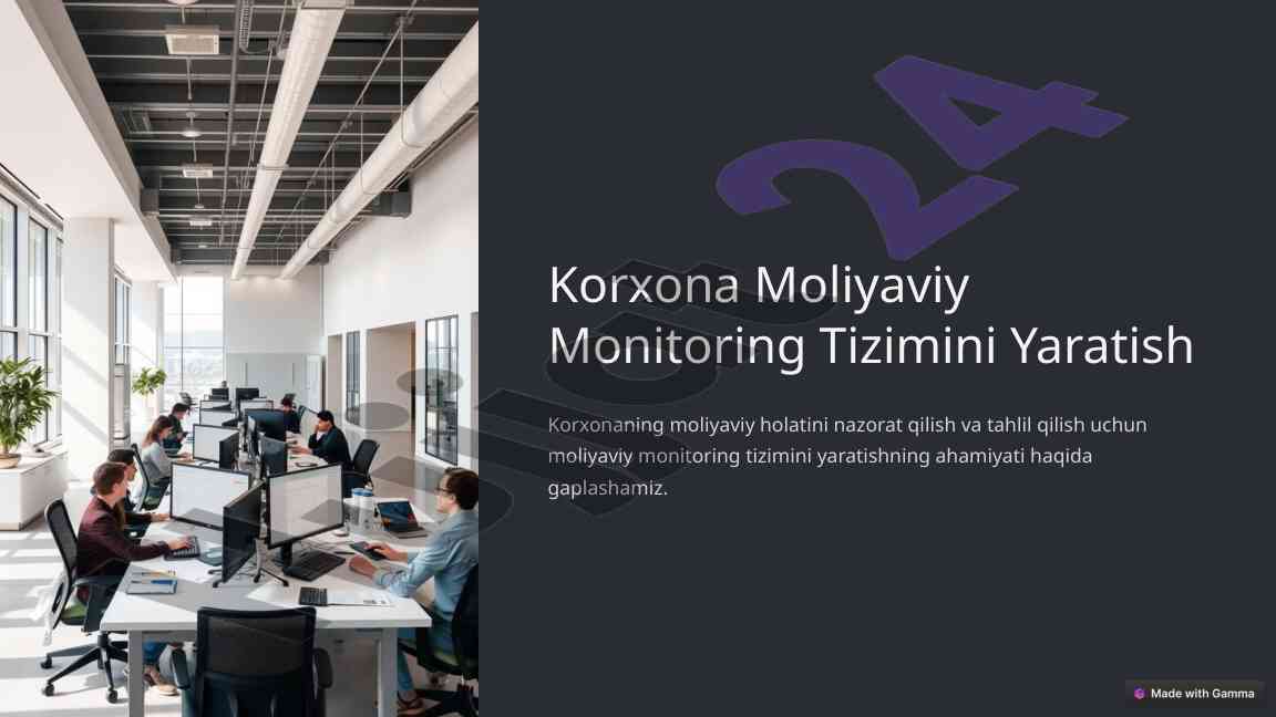 Korxona moliyaviy monitoring tizimini yaratish