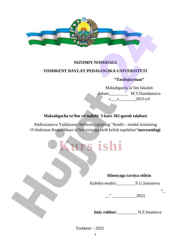 Kredit-modul tizimining o’zbekiston ta’lim tizimiga ta’siri