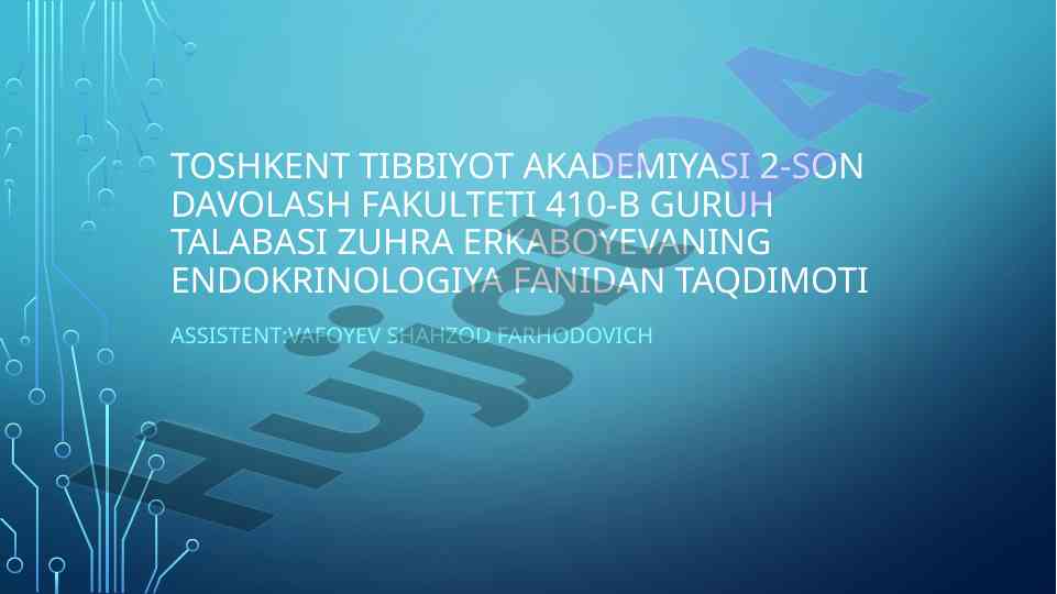 Tug‘ma gipoterioz belgilari va sabablari